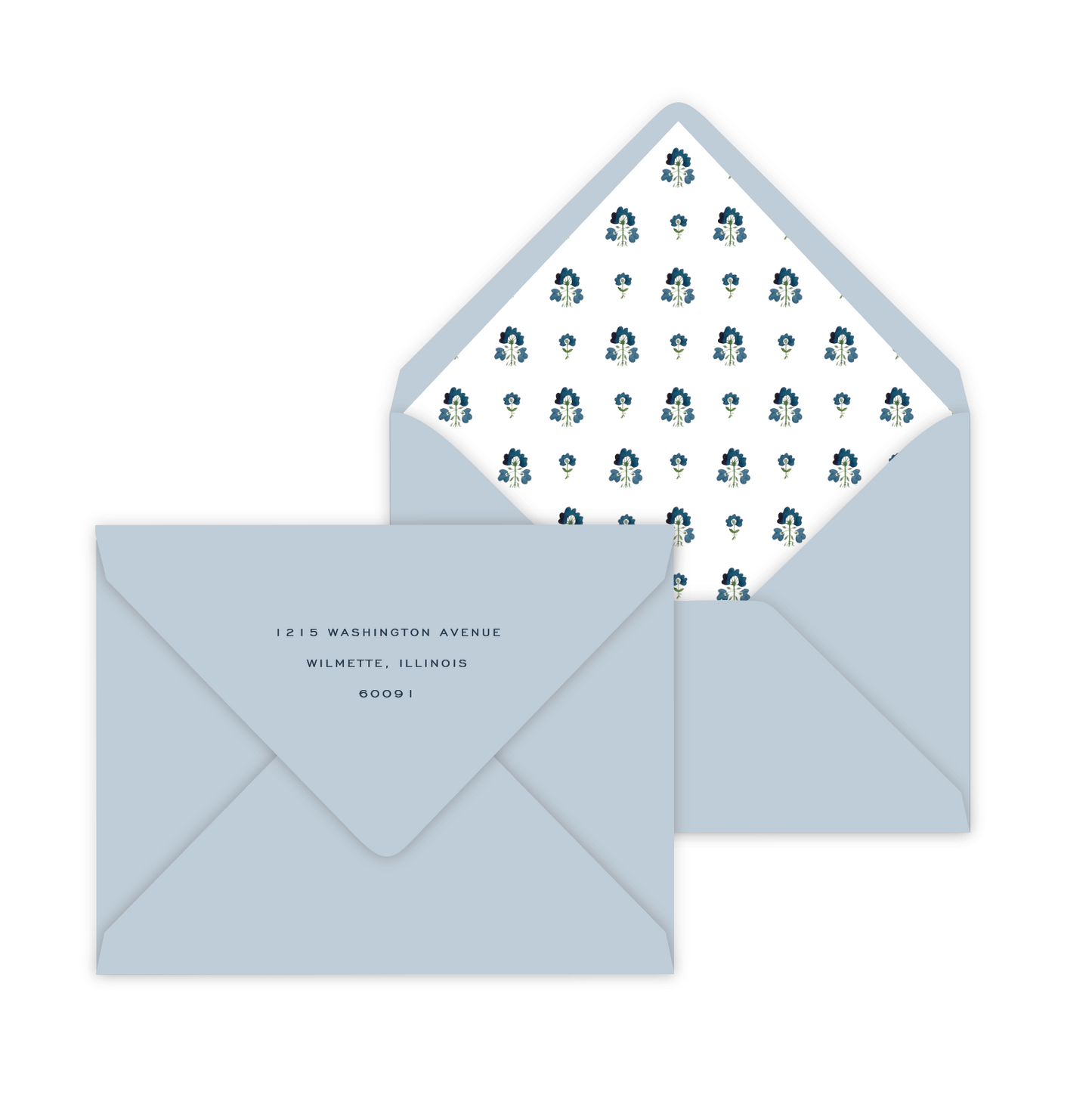 Navy Block Print Personalized Stationery