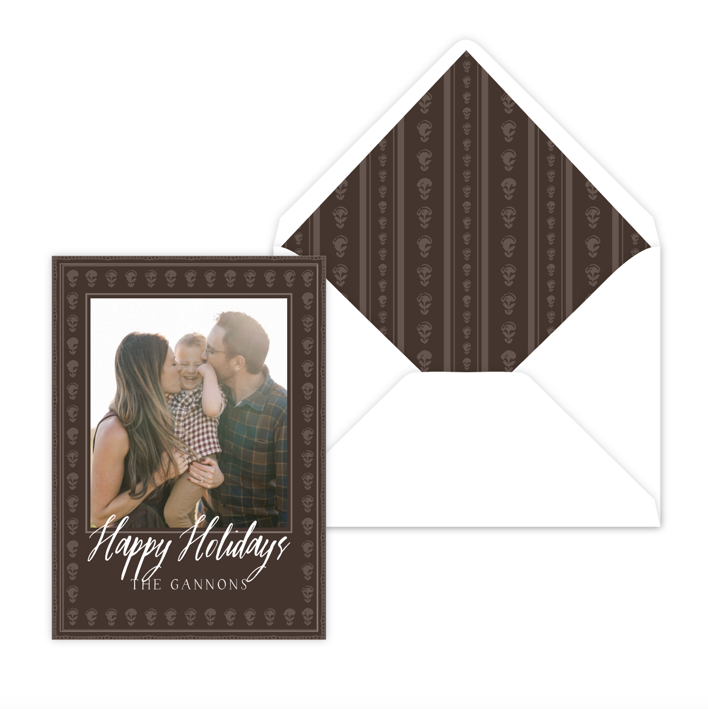 Block Print Holiday Card