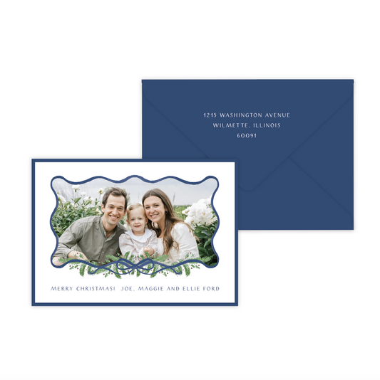 Ribbon Greenery Holiday Card