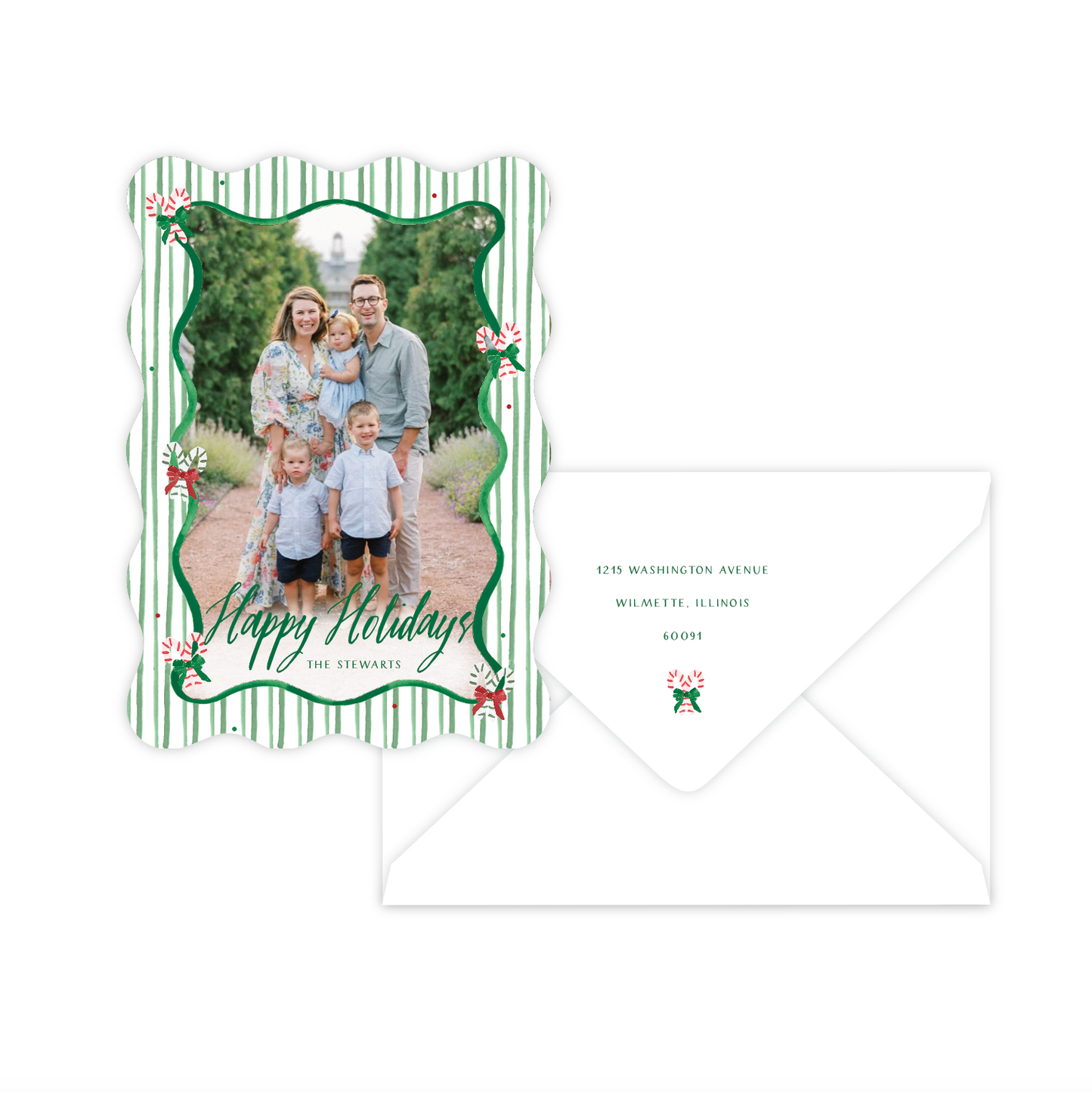 Candy Cane Wiggle Holiday Card