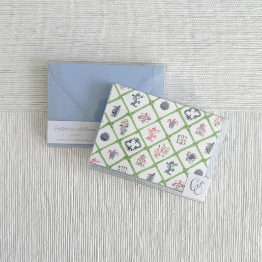 Mahjong Folded Notes with Envelopes