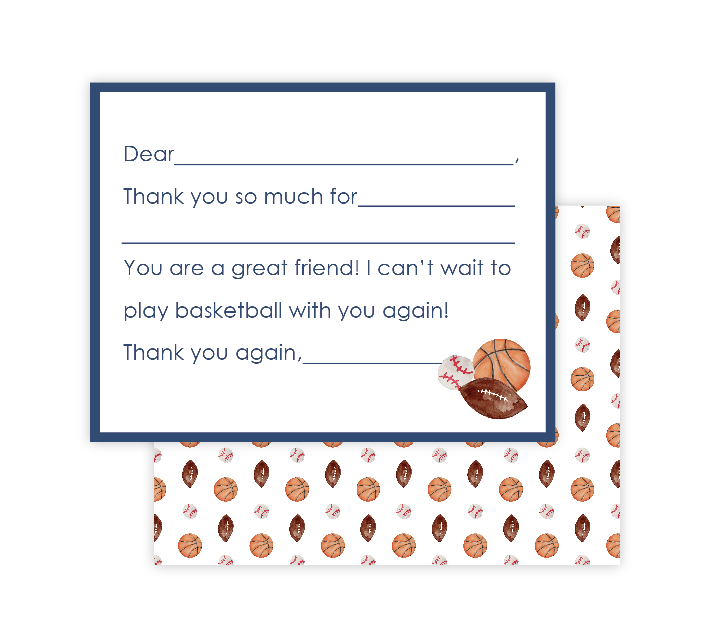Sports Fill in the Blank Stationery